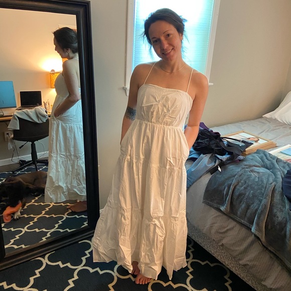 White, Love,Bonito, Midi Tie Back Dress - Picture 4 of 4